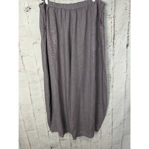 Vintage Blue Fish Size 1X Lagenlook Boho Pull-On Pants – Elastic Waist + Pockets